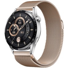 Maks Technology Galaxy Watch Active 2 40MM Mkst Band-12 20MM Metal Hasır Kordon-Rose Gold