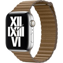 Maks Technology Watch 38MM Uyumlu Krd-09 Deri Lop Mkst Kordon-Kahverengi