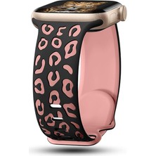 Maks Technology Watch 44MM Mkst KRD-140 Silikon Kordon Strap Kayış - Siyah-Pembe