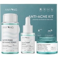 Anyong Akne Karşıtı ve Gözenek Sıkılaştırıcı Karma-Yağlı Cilt Bakım Kiti (Tonik, Serum, Krem)/ Azelaik Asit (50 ml + 12 ml + 20 Ml)