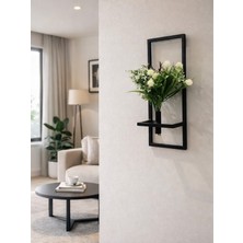 Metal Çiçeklik Modern Dekoratif Duvar Rafı  22X55CM Dikdörtgen Duvar Süsü,Hediyelik Duvar Dekor