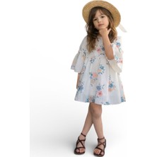 Butik Kız Çocuk Çiçek Desenli Fiyonklu Elbise