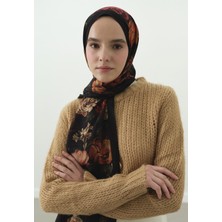 Fresh Rosıne Desenli Pamuk Viskon Şal Siyah