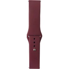 Maks Technology Gear S3 Band Serisi 22MM Klasik Kordon Silikon Strap Kayış-Red Wine