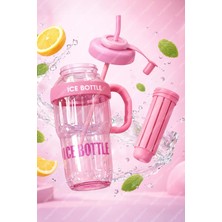 M&B Water Bottle Ice Bottle - Pipetli Matara Lüks Matara Suluk Detoks Suluğu