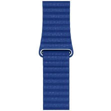 Maks Technology Watch 38MM Uyumlu Krd-09 Deri Lop Mkst Kordon-Mavi