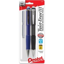 Pentel® Twist-Erase® Iii Mekanik Kalemler, 0,7 Mm, Çeşitli Varil Renkleri, 2'li Kalem Paketi