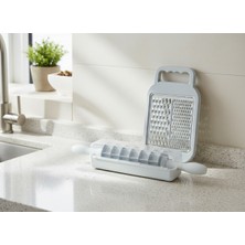 Ludia Pratik 7 Bıçaklı Saklama Kutulu Mantı Merdanesi ve Kaymaz Tabanlı Çelik Rende Muftak Seti