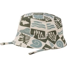 Antebies Organik Gots Sertifikalı Yeşil Okyanus Desenli Detaylı Erkek Çocuk Yaz Şapkası