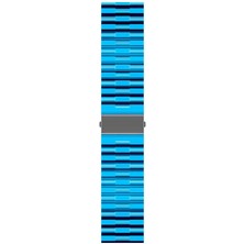 Maks Technology Galaxy Watch Active 2 40MM Uyumlu Krd-27 20MM Mkst Kordon-Mavi