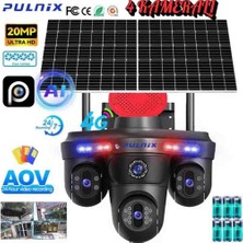 Aov Teknolojisi 4g Solar Kamera Pulnix PLX-7005 Ipc 4 Kameralı 7/24 Kayıt