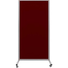 Panda 90X180 cm Çift Taraflı Sabit Tekerlekli Kumaş Kaplı Ayaklı Paravan