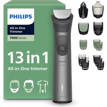 Philips All-In-One Trimmer 7000 Serisi, 13'ü 1 Arada Erkek Bakım Seti, Beardsense Teknolojisi, 120 Dakika Ça