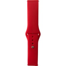Maks Technology Gear S3 Band Serisi (22MM) Klasik Kordon Silikon Strap Kayış-Brighr Red