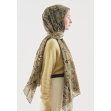 Fresh Flower Raın Desenli Pamuk Viskon Şal Çağla