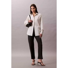 Calvin Klein Kadın Straight Leg Stretch Chino Pantolon - Siyah