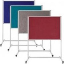 Panda Kumaş Kaplı Pano Tekerlekli Aayaklı Sabit Tek Taraflı 90X180 Pan 182