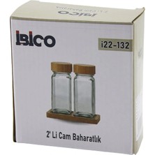 Shopwave 2pcs Bambu Kapaklı Cam Tuzluk - Biberlik - Baharatlık 120ML (5047)