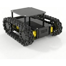 Prtp-Prototip Elektronik & Hobi Arduino Uyumlu 4WD Black Mamba Robot Platformu - Palet Tekerlekli Tank Şasesi - Arazi Robot Kiti
