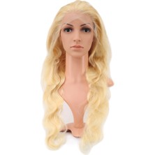 Bilfold Gerçek Front Lace Dalgalı Platin Tül Peruk / 75/80CM