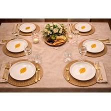 618 Concept 19 cm Seramik Yaprak Desenli 6 Lı Pasta Tabağı