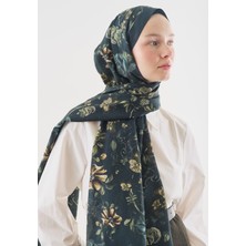 Fresh Gısele Desenli Pamuk Viskon Şal Koyu Yeşil