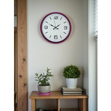 Mey İthalat Mey Ithalat® 36 cm Pembe Modern Duvar Saati