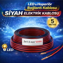 Fırsat Yolu 2x1.5 Siyah Elektrik Kablosu – LED - Hoparlör - Elektrik Bağlantı Kablosu 5 mt