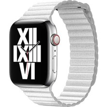 Maks Technology Watch 38MM Uyumlu Krd-09 Deri Lop Mkst Kordon-Beyaz