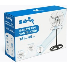 Shopwave 3in1 Kullanım 18 Inç 45 cm Sanayi Tipi Ayaklı Vantilatör 5-Metal Pervane 3-Kademe Hız 75WY:150CM Fan (5047)