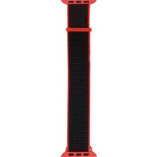Maks Technology Watch Ultra 49MM Kordon Band-03 Serisi Hasır Strap Kayış-Kırmızı-Siyah