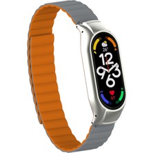 Maks Technology Xiaomi Mi Band 7 Uyumlu Krd-69 Mkst Kordon-Gri-Turuncu