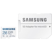 Samsung Evo Plus Microsdxc Hafıza Kartı 256 Gb, 160 Mb/s, U3, V30, A2, ‎MB-MC256SA/APC (2024 Serisi)