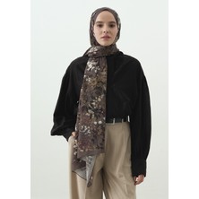 Fresh Avrıl Desenli Pamuk Viskon Şal Füme