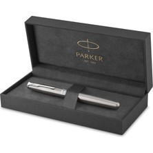 Parker Sonnet Paslanmaz Çelik Krom Tasarımlı Roller Kalem, Ince Uç, Siyah Mürekkep