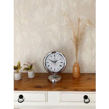 Mey İthalat Mey Ithalat® Krom Metal Çini Desen Roma Rakamlı Masa Saati