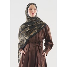 Fresh Zelında Desenli Pamuk Viskon Şal Çikolata Kahve