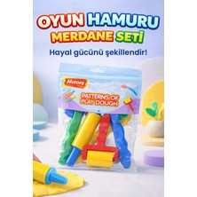 6 Parça Oyun Hamuru Kalıbı - Merdane Oklava Silindir Kalıpları - Hamur Kalıpları Merdane Seti