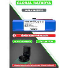 Global Batarya Viomi S9 Uyumlu Akıllı Robot Süpürge Bataryası 14.4V 7000MAH Li-Ion Pil (Ultra Kapasite)
