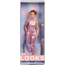 Barbie Look Doll, Koleksiyon No. 22 Pixie Cut ve Modern Y2K Moda, Gümüş Topuklu Payetli Pembe Halter