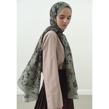 Fresh Gısele Desenli Pamuk Viskon Şal Deniz Köpüğü