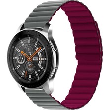 Maks Technology Galaxy Watch Active 2 44MM Uyumlu Krd-52 Mkst Kordon-Gri-Kırmızı