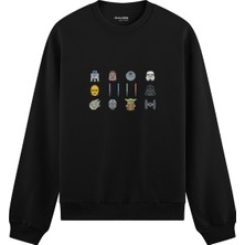 The Lucid Lab Star Wars Icons  Oversize Sweatshirt - Siyah