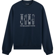 The Lucid Lab Star Wars Lightsaber Collection Oversize Sweatshirt - Lacivert