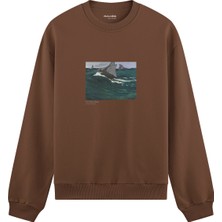 The Lucid Lab The Green Wave Oversize Sweatshirt - Kahverengi