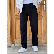 Enk Erkek Baggy Bol Kesim Kot Pantolon Asit Mavi ve Siyah Baggy