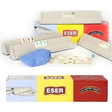 Eser Plastik Okey Takımı - Klasik 4'lü Istaka Seti - Taş Saklama Torbalı