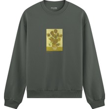 The Lucid Lab Sunflowers Oversize Sweatshirt - Antrasit