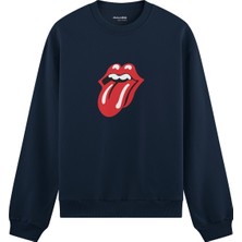 The Lucid Lab The Rolling Stones Oversize Sweatshirt - Lacivert