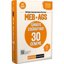 Pegem Akademi Yayıncılık 2026 MEB AGS Türkiye Coğrafyası 30 Deneme Tamamı Çözümlü